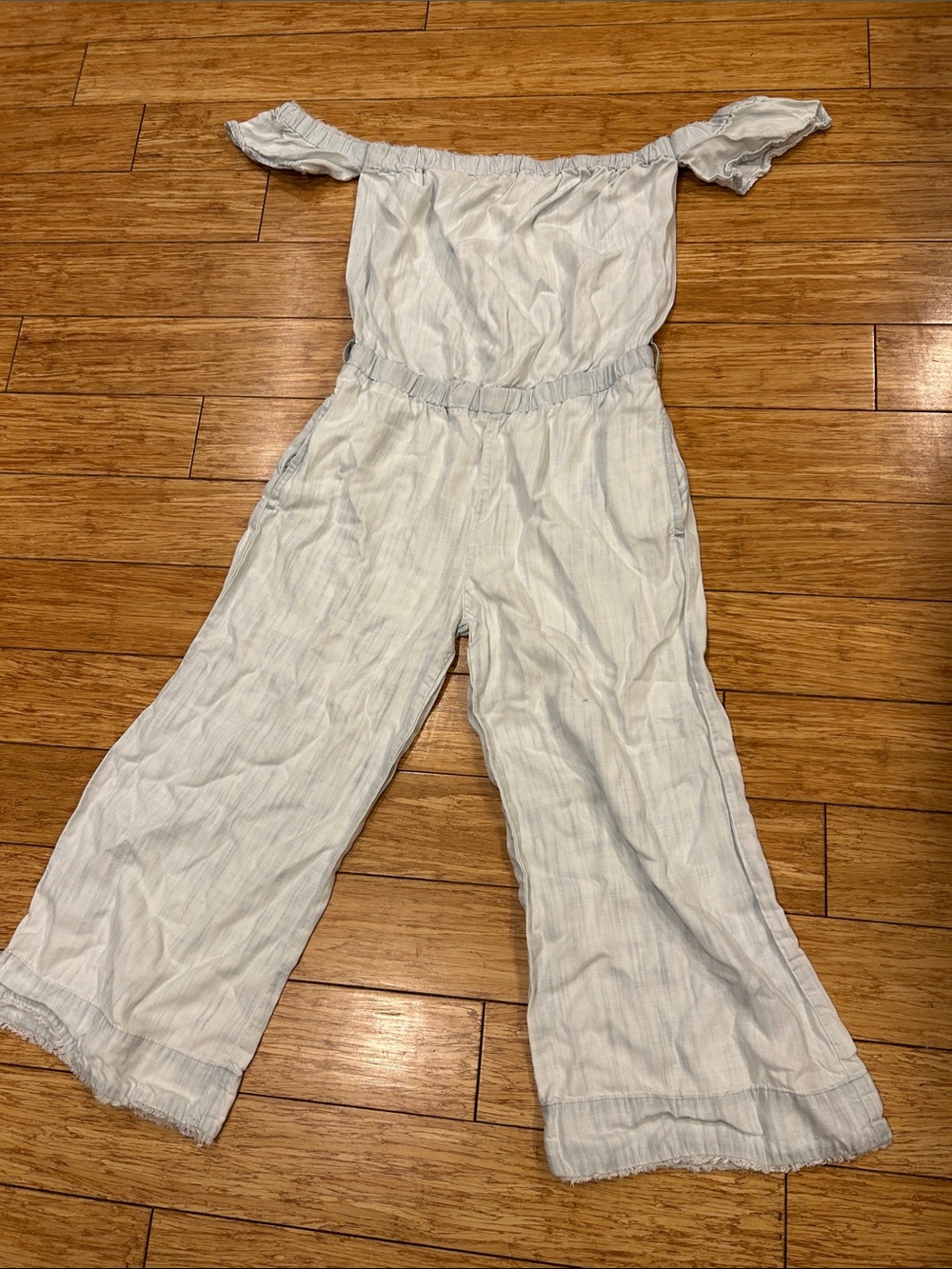 cloth & stone Anthropologie Pale Blue Off-Shoulder Jumpsuit Women’s XS